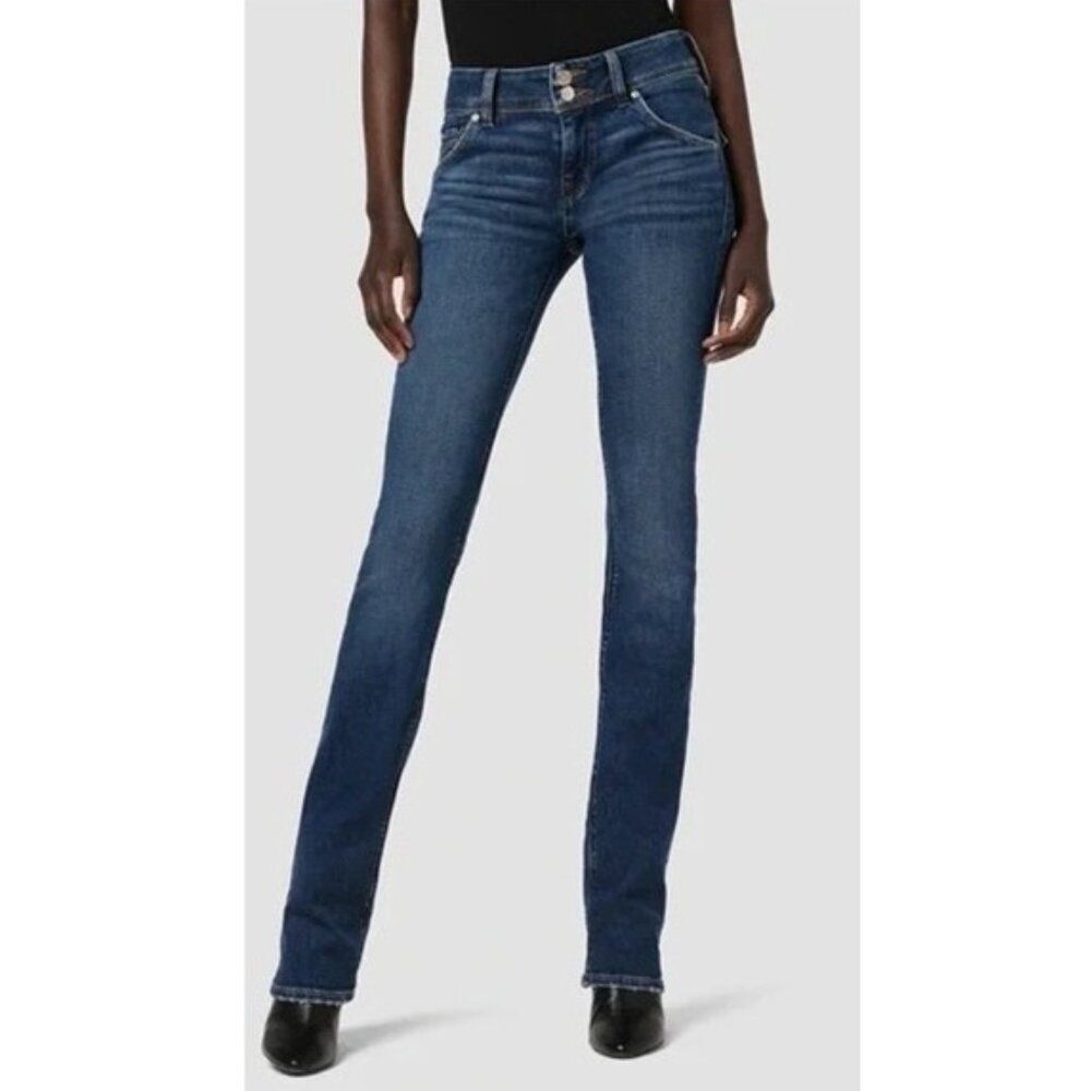 Hudson Beth Mid‑Rise Baby Bootcut Jeans – Obsess Wash Sz 27 Flap Pockets